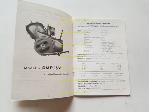 Franco Morini motore 50 4 MP-MP.V-MP.S-MP.SV 1968 manuale uso libretto …