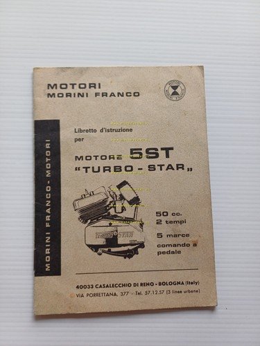 FRANCO MORINI MOTORE 50 5V Turbo Star 1970 manuale uso …