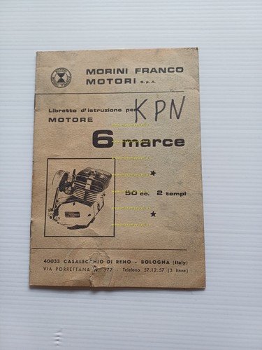 FRANCO MORINI MOTORE 50 6V 1977 manuale uso italiano originale