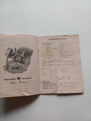 FRANCO MORINI MOTORE 50 6V 1977 manuale uso italiano originale