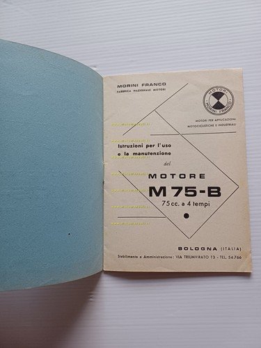 Franco Morini motore M 75-B 4T manuale uso manutenzione libretto …