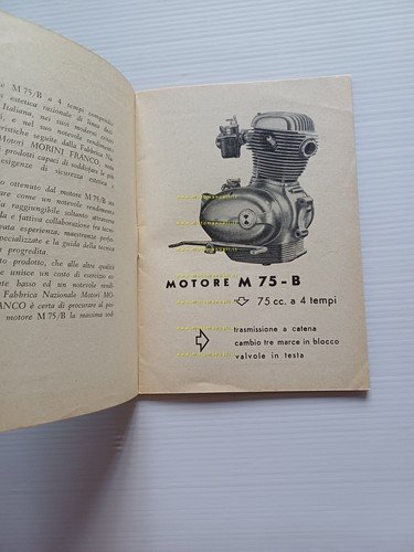 Franco Morini motore M 75-B 4T manuale uso manutenzione libretto …