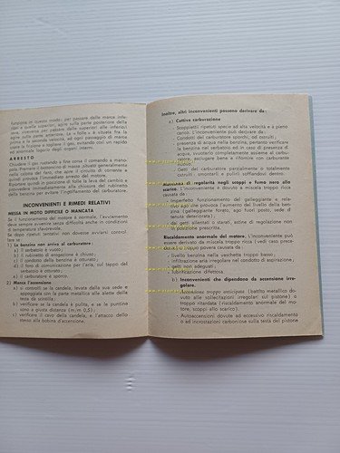 Franco Morini motore M 75-B 4T manuale uso manutenzione libretto …
