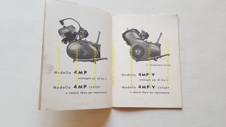 Franco Morini motori 48 4MP-MP/V-MP/S-MP-SV manuale uso manutenzione originale