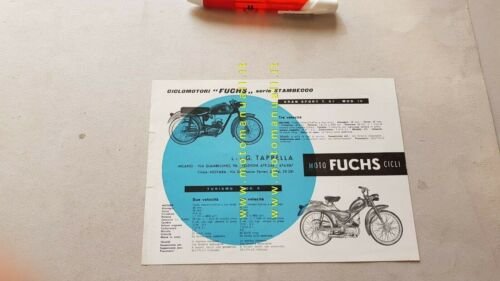 Fuchs 50 modelli Stambecco ciclomotori 1957 depliant ITALIANO originale brochure