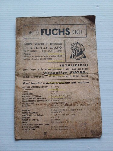 Fuchs 50 Stambecco Daino Antilope 1966 manuale uso manutenzione originale