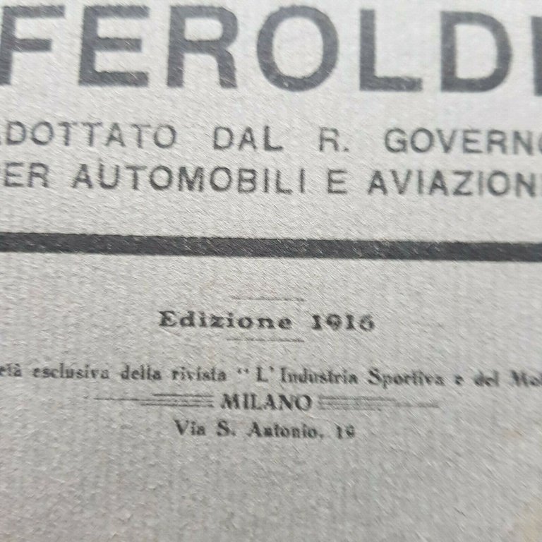 G. Verda - Lezioni teorico pratiche sull'automobile 1916 no Hoepli …