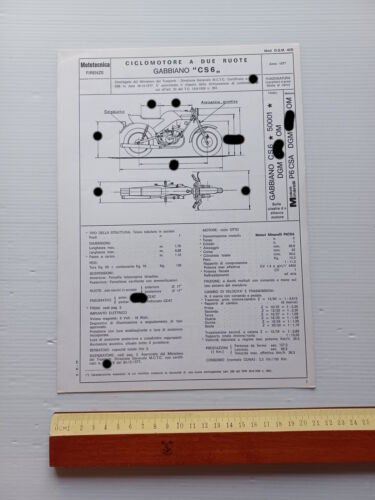 Gabbiano Sport CX 50 1977 scheda omologazione DGM Facsimile originale