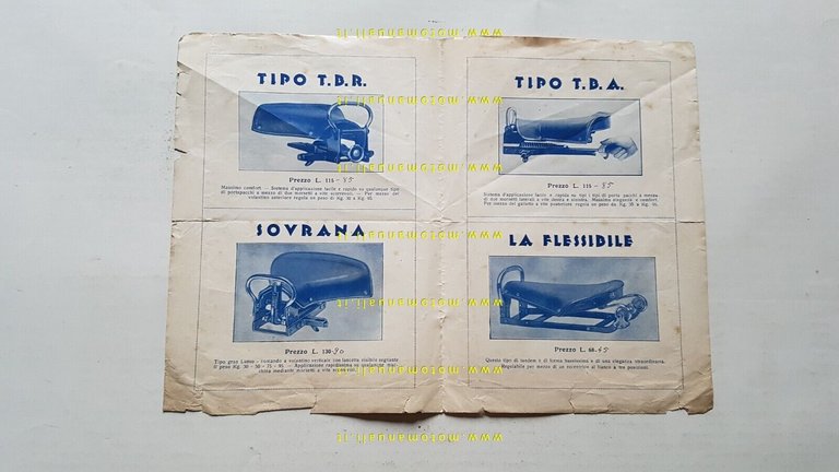 GANDOLFI Selle moto catalogo 1934 depliant originale