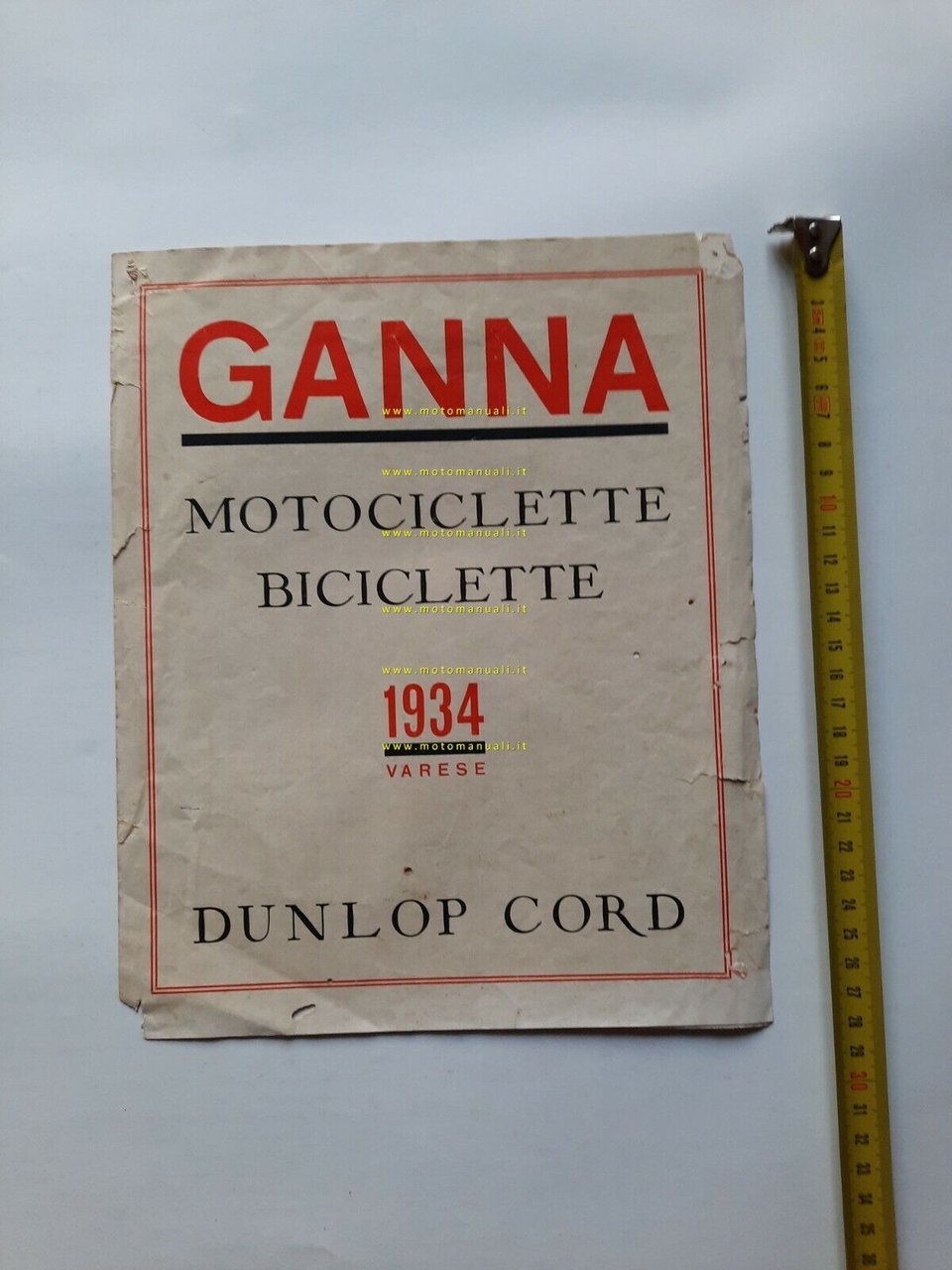 GANNA catalogo produzione motociclette biciclette 1934 depliant originale