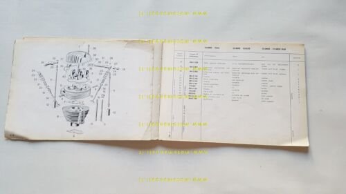 Garelli 125 motore Parilla 1960 catalogo ricambi originale Spare Parts …