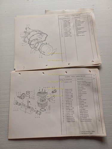 Garelli 320 Trial 6V 1985 catalogo ricambi MOTORE originale