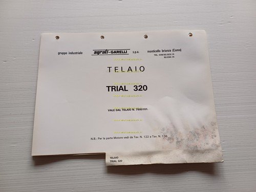 Garelli 320 Trial 6V 1985 catalogo ricambi TELAIO originale