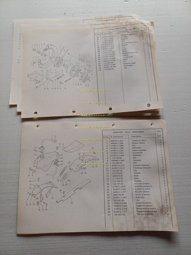 Garelli 320 Trial 6V 1985 catalogo ricambi TELAIO originale