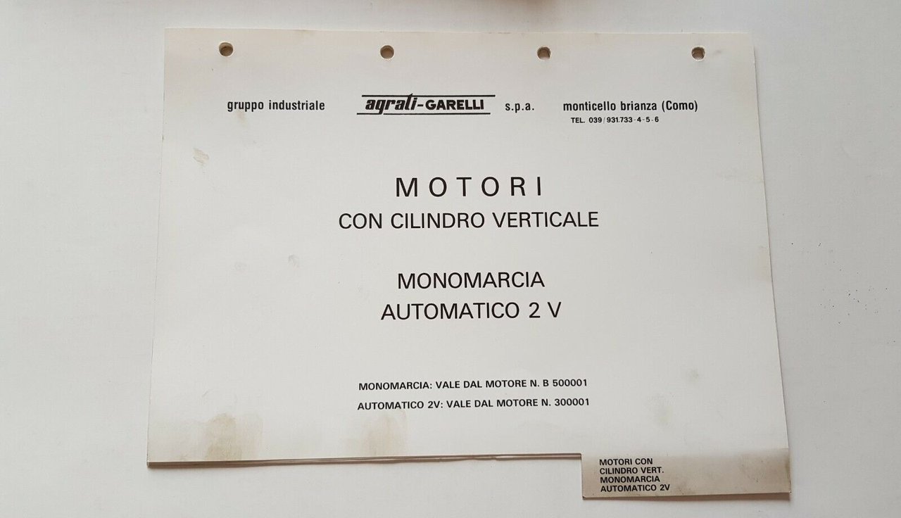 Garelli 50 1- 2V anni 80 catalogo ricambi MOTORE ORIGINALE …