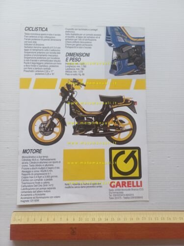 Garelli 50 Ciclone Five 1988 depliant italiano originale