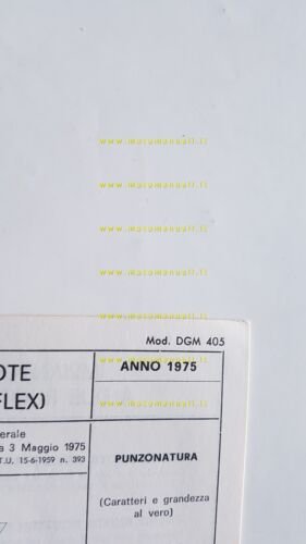 Garelli 50 Eureka Flex 1975 scheda omologazione DGM Facsimile originale