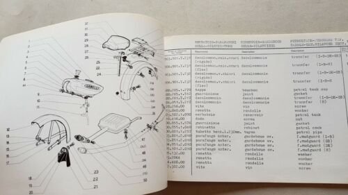 Garelli 50 Eureka Flex-Rigido 1973 catalogo ricambi spare parts catalogue