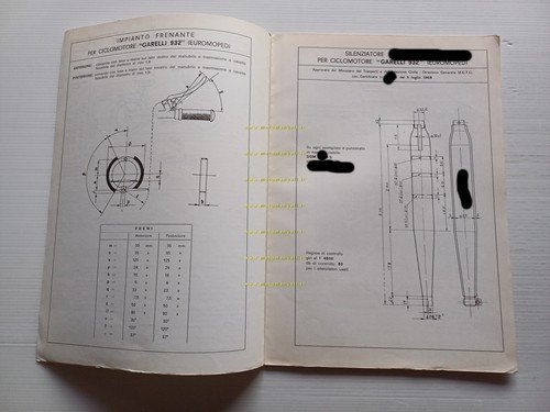 Garelli 50 Euromoped 1968 Facsimile originale scheda omologazione DGM Motorizz.