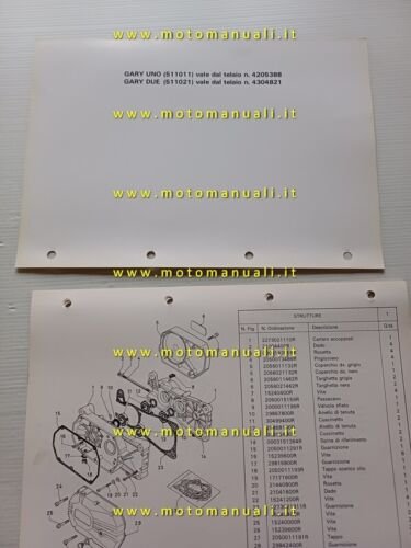 Garelli 50 Gary Uno- Gary Due 1989 catalogo ricambi originale