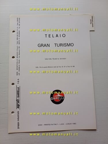 Garelli 50 Gran Turismo 1982 catalogo ricambi TELAIO originale FRAME