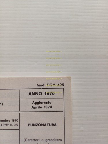 Garelli 50 Gulp 3M 1974 Facsimile originale scheda omologazione DGM …