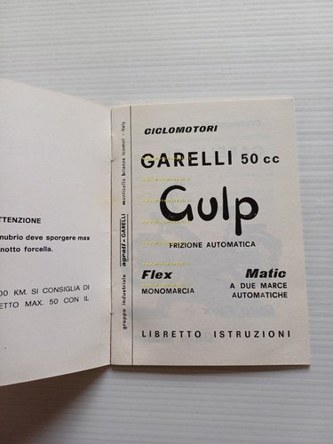 Garelli 50 Gulp Flex-Gulp Matic 1976 manuale uso manutenzione originale …