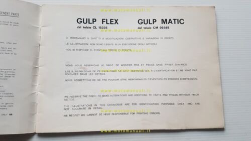 GARELLI 50 GULP Flex-Matic 1970 catalogo ricambi originale Spare Parts …
