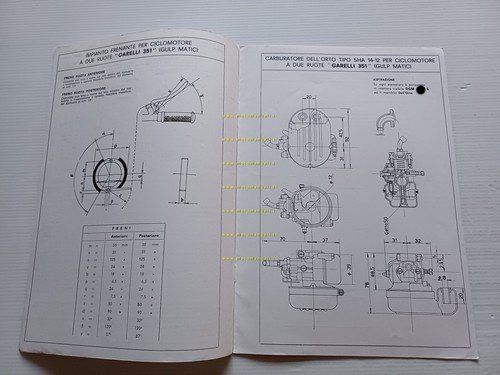 Garelli 50 Gulp Matic 1974 Facsimile originale scheda omologazione DGM …