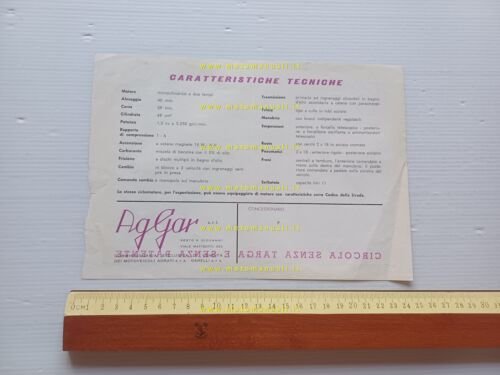 Garelli 50 Junior anni 60 depliant ITALIANO originale