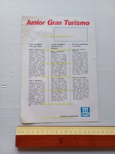 Garelli 50 Junior Gran Turismo depliant ITALIANO originale