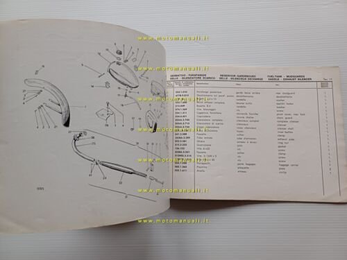 GARELLI 50 Junior Turismo 1962 catalogo ricambi originale spare parts …