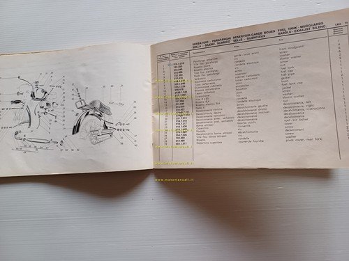 Garelli 50 Junior Turismo 1968 catalogo ricambi ORIGINALE spare parts …