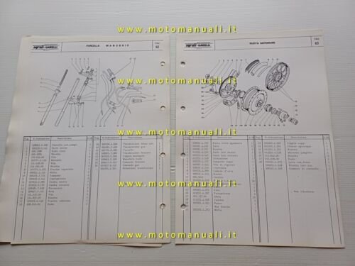 Garelli 50 Junior Turismo 1982 catalogo ricambi TELAIO originale FRAME
