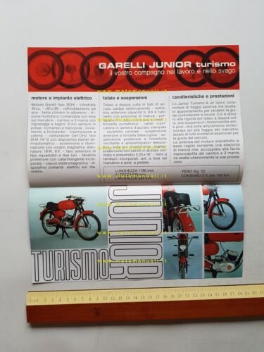 Garelli 50 Junior Turismo anni 60 depliant italiano originale