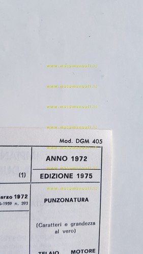 Garelli 50 Katia 1975 scheda omologazione DGM Facsimile originale