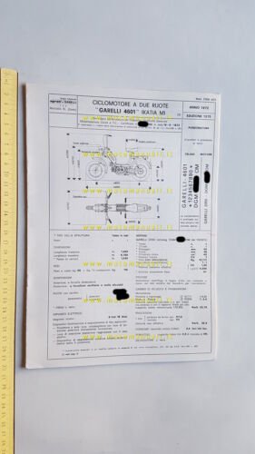 Garelli 50 Katia M 1975 scheda omologazione DGM Facsimile originale