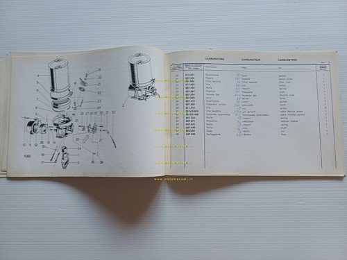 Garelli 50 M catalogo ricambi originale ciclomotore anni 60