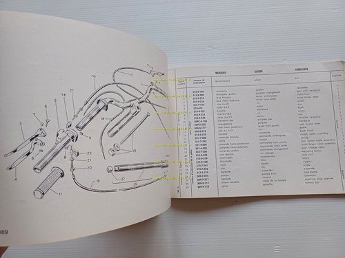 Garelli 50 M2 1960 catalogo ricambi originale