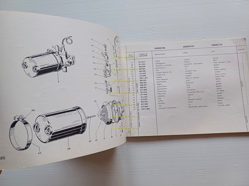 Garelli 50 M2 1960 catalogo ricambi originale