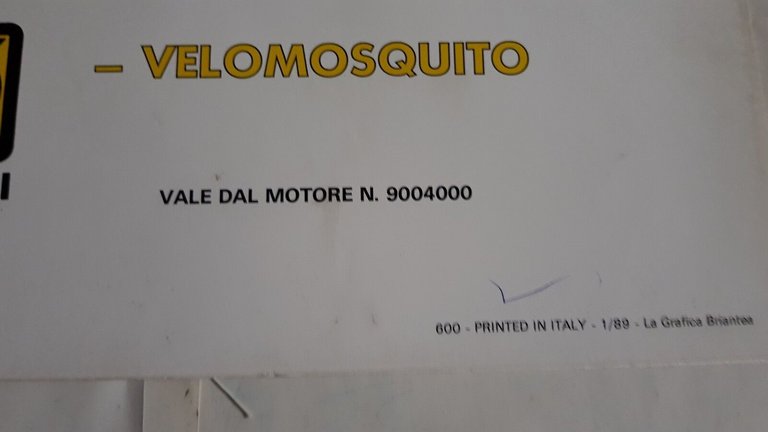 GARELLI 50 MOSQUITO KIT-VELOMOSQUITO 1989 catalogo ricambi originale