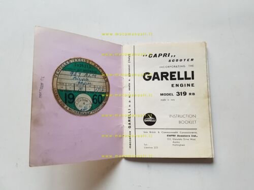 Garelli 50 motore 319 RB per Capri scooter manuale uso …