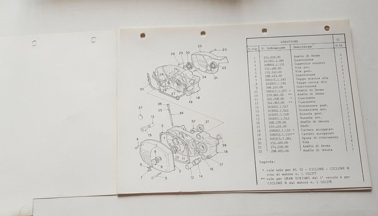 Garelli 50 MOTORE 5 V anni 80 catalogo ricambi ORIGINALE …