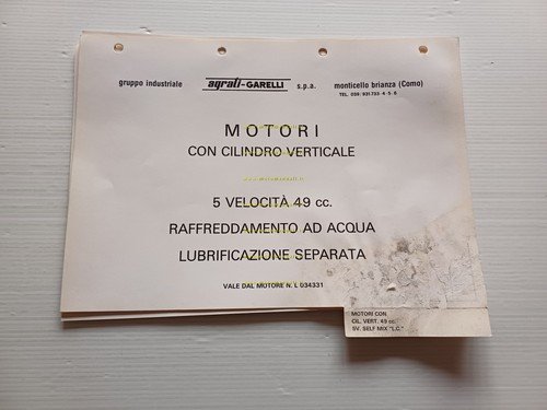 GARELLI 50 Motori Cilindro Verticale 5V LC Self Mix catalogo …
