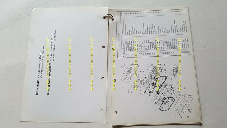 Garelli 50 Team 1987 catalogo ricambi originale spare parts catalogue