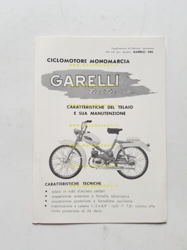 Garelli 50 Tze-Tze manuale uso manutenzione TELAIO originale