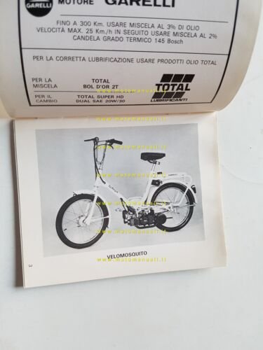 Garelli 50 Velomosquito 1984 manuale uso manutenzione originale italiano