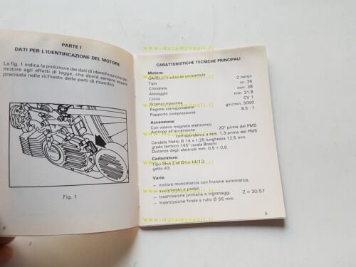 Garelli 50 Velomosquito 1984 manuale uso manutenzione originale italiano