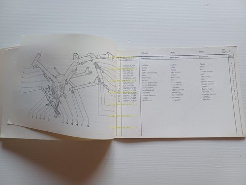 GARELLI 50 VIP 3V 1978 catalogo ricambi TELAIO originale