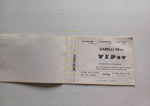GARELLI 50 VIP 3V 1978 catalogo ricambi TELAIO originale